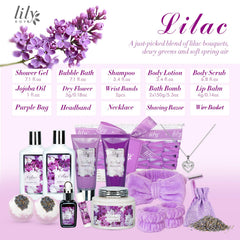 LILY ROY luxury spa gift basket displayed in elegant packaging