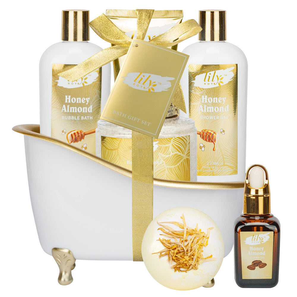 LILY ROY Luxury spa gift-set display conveys premium self-care gifting.
