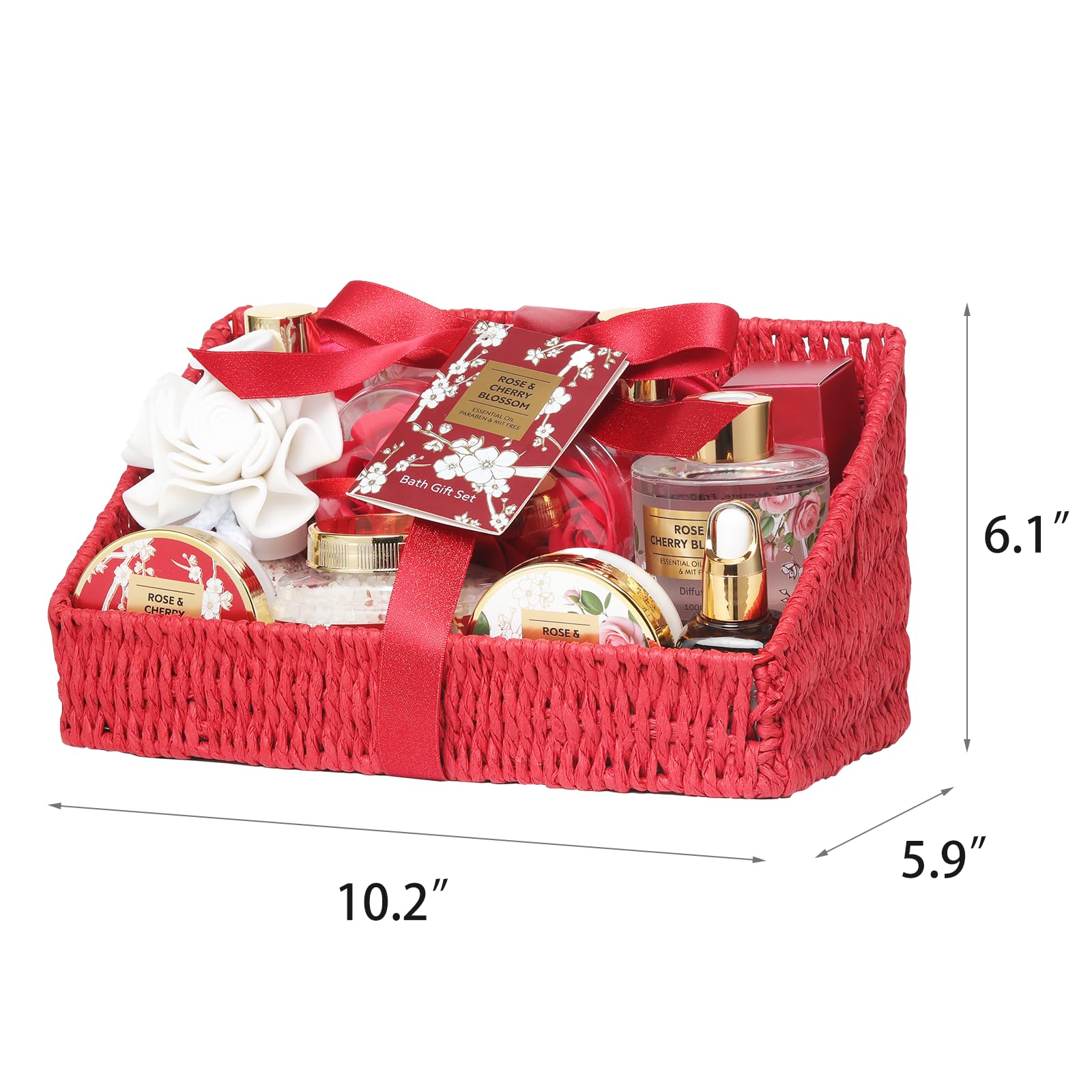 LILY ROY reusable basket with gift note enhances gifting presentation.