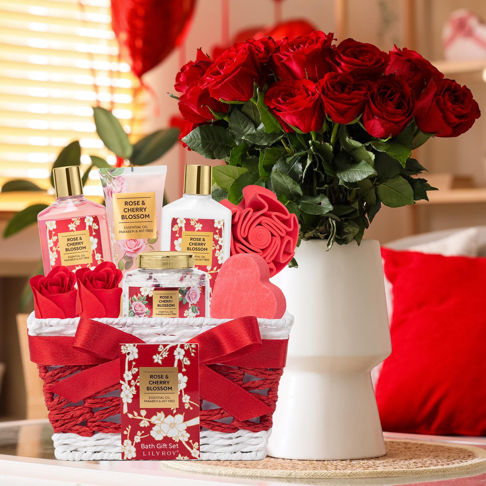 LILY ROY rose body lotion — nourishing moisture for smooth, scented skin after showers.