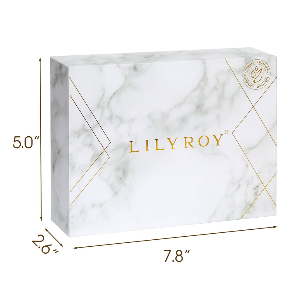 LILY ROY rose-petal bath setup suggests a calming at-home spa moment.