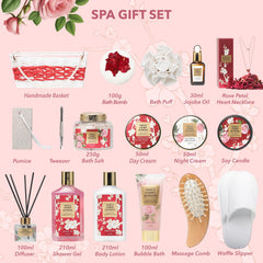 LILY ROY shower gel and body lotion arranged for pampering routine