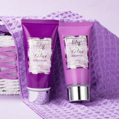 LILY ROY shower gel, bubble bath and shampoo arranged for a spa routine