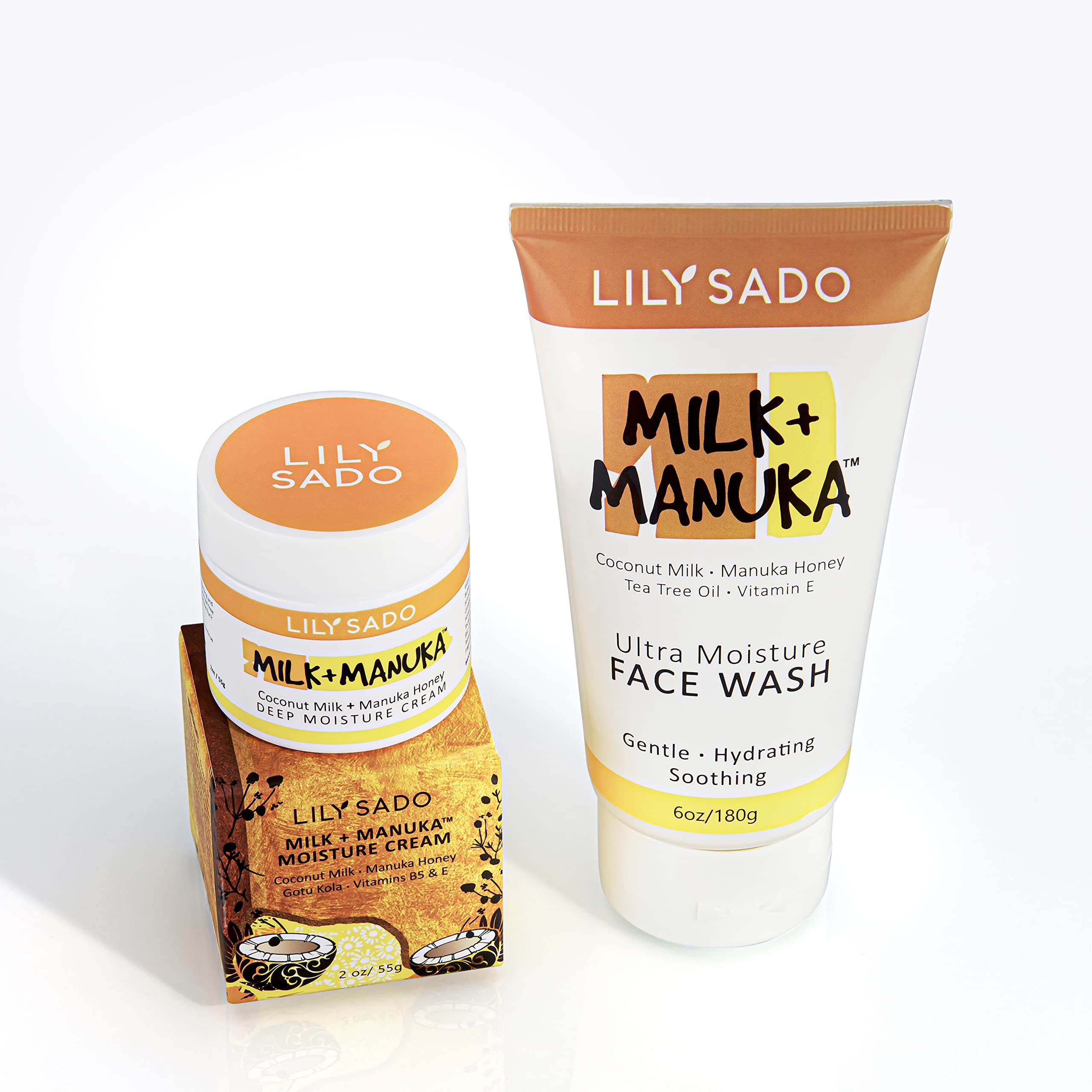 LILY SADO 12 hour hydration claim visual implies long lasting comfort.