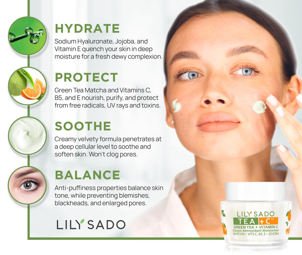 LILY SADO Tea+C vitamin C citrus slices indicating antioxidant support.
