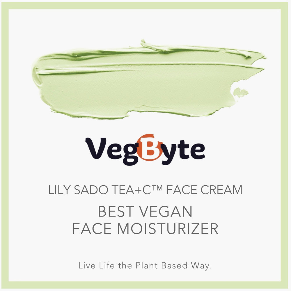 LILY SADO Tea+C vitamin C slices emphasize brightening ingredients.