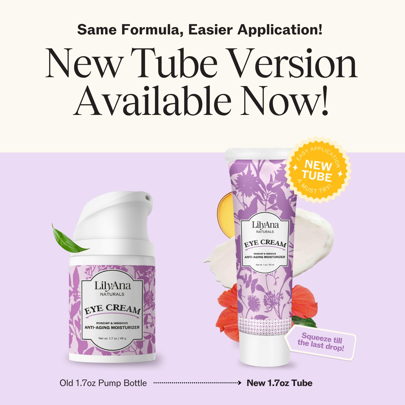 LilyAna Naturals eye cream reduces dark circles with brighter under-eye tone.