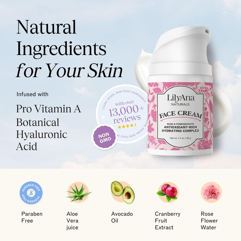 LilyAna Naturals aloe vera juice closeup emphasizes soothing moisture for dry skin