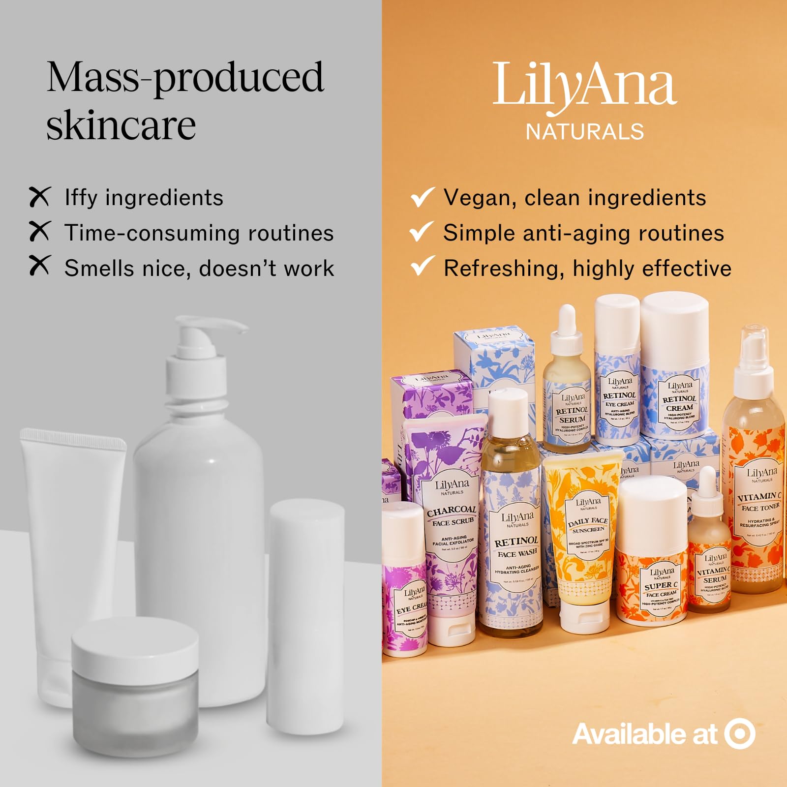 LilyAna Naturals Charcoal Face Scrub lavender oil bottle emphasizes calming aroma and gentle cleanse.