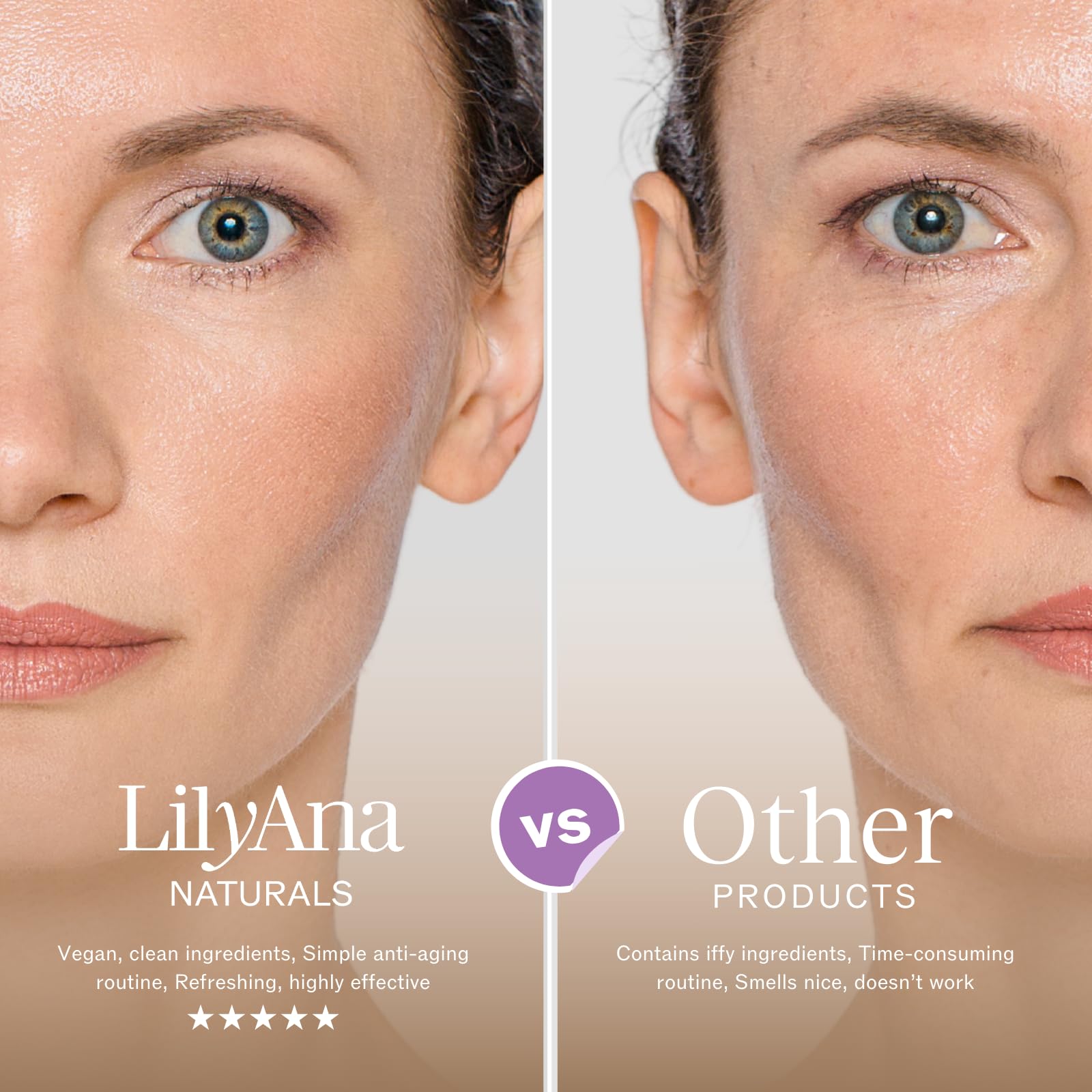 LilyAna Naturals eye cream packaging emphasizes daily-use skincare packaging.