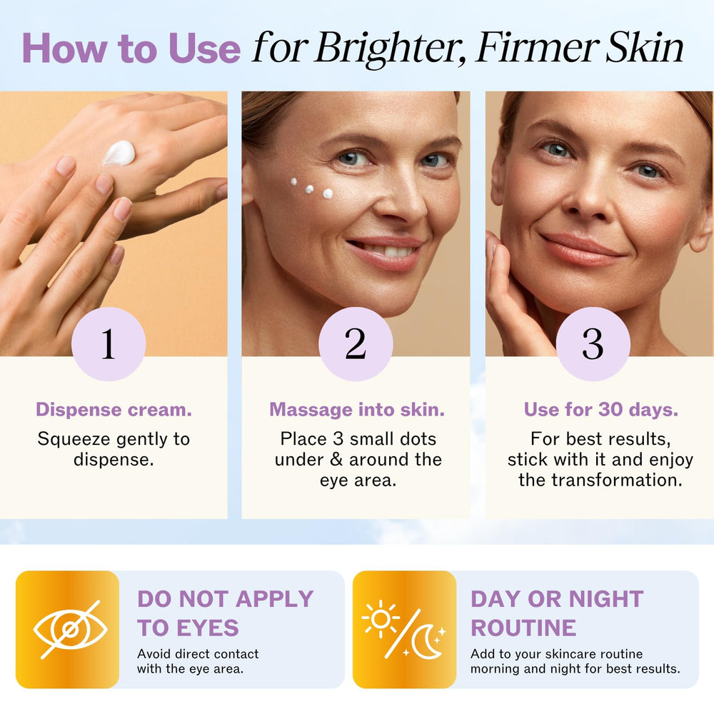 LilyAna Naturals eye cream being tapped under-eye.