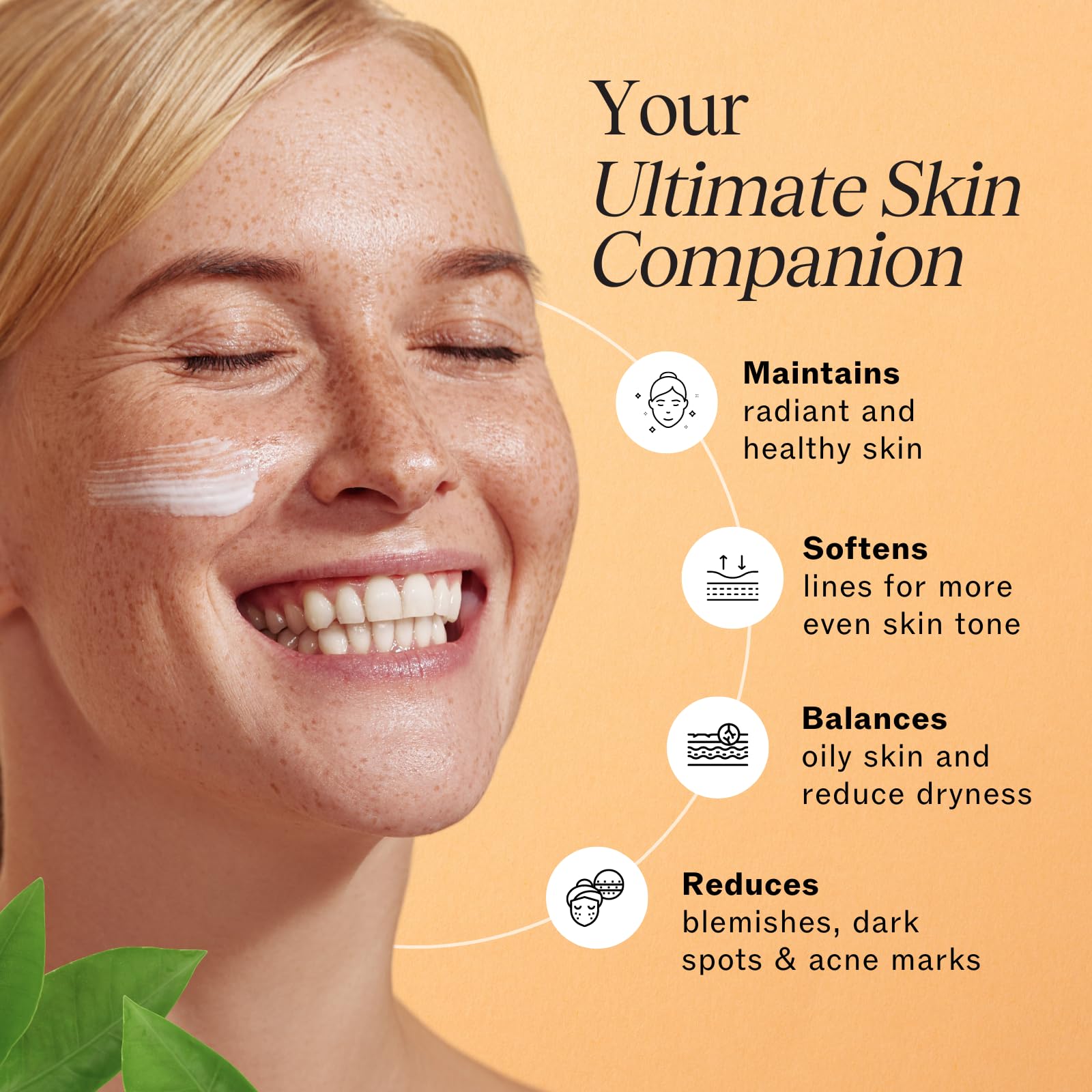 LilyAna Naturals cream applied to cheek demonstrating smooth absorption