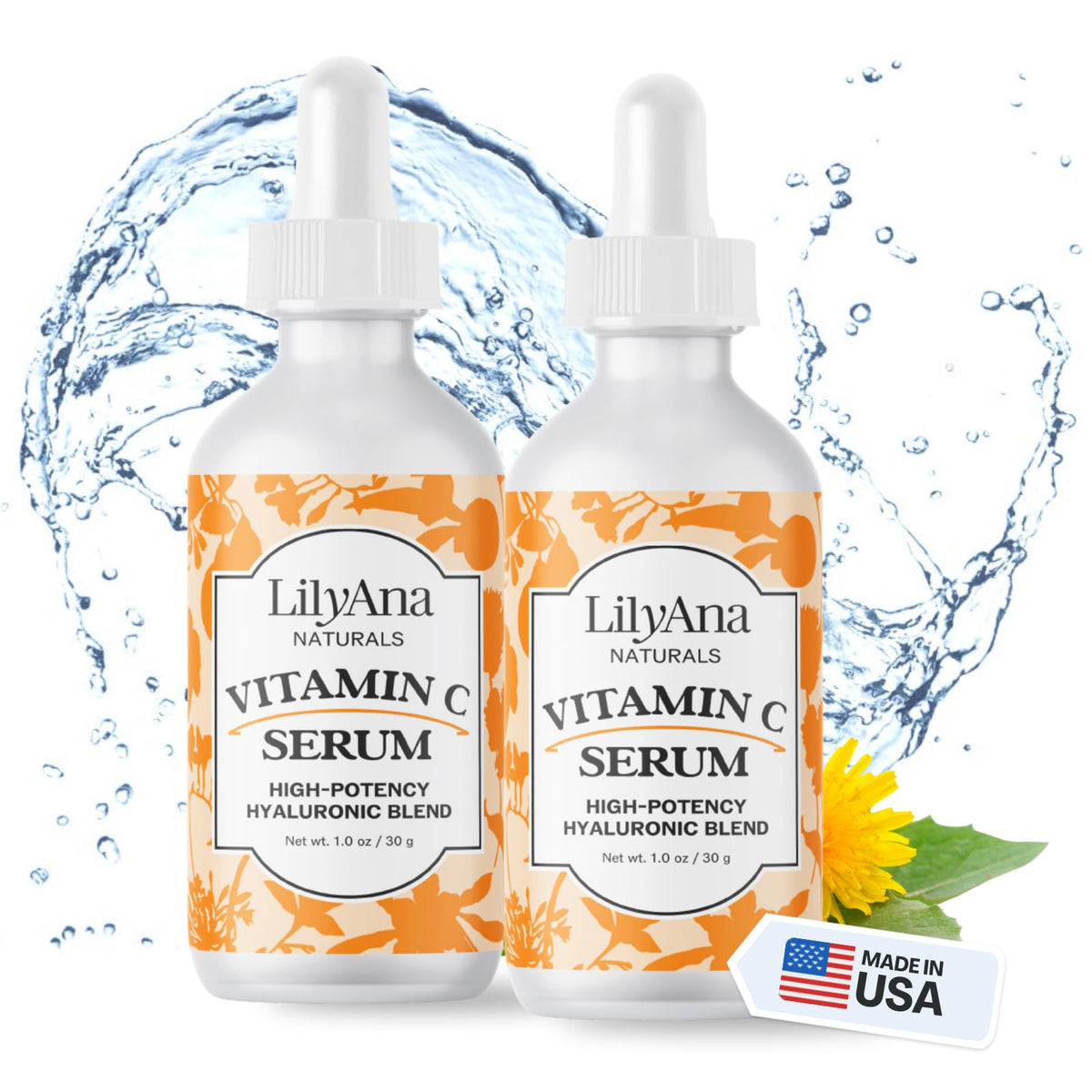 LilyAna Naturals Vitamin C Serum bottle promoting radiant skin.