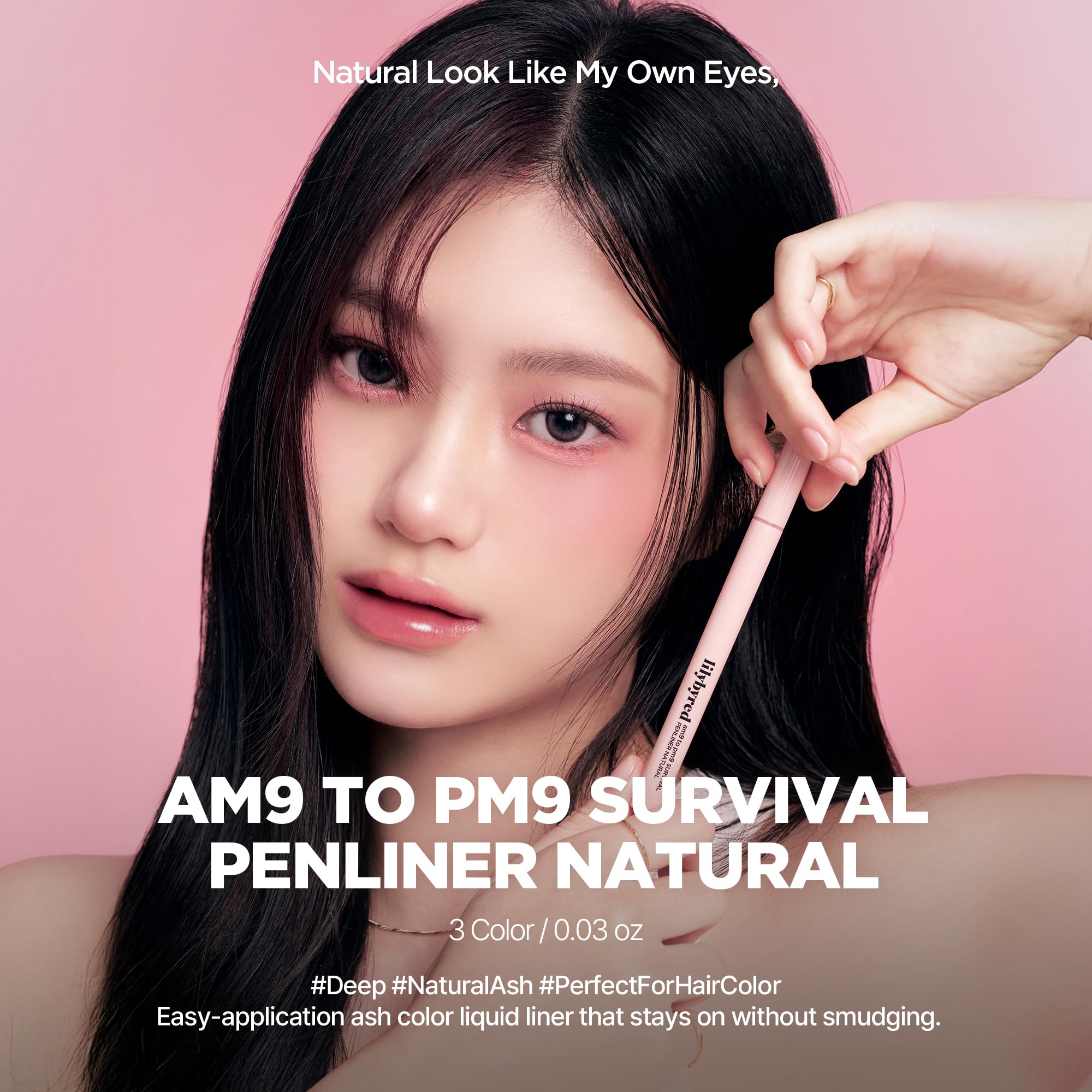 lilybyred am9-to-pm9 survival penliner ash-brown swatch with softened undertones