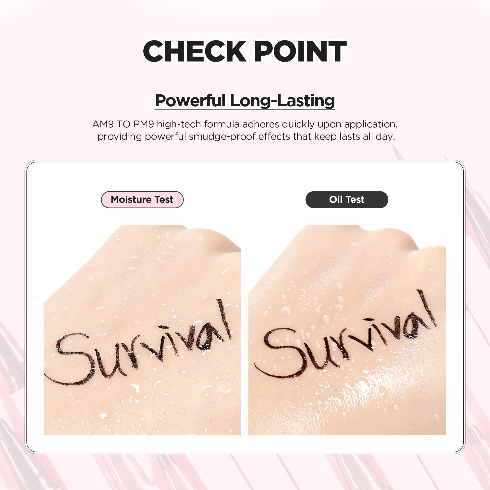 Lilybyred AM9 to PM9 fast-drying ink visible on skin for instant set