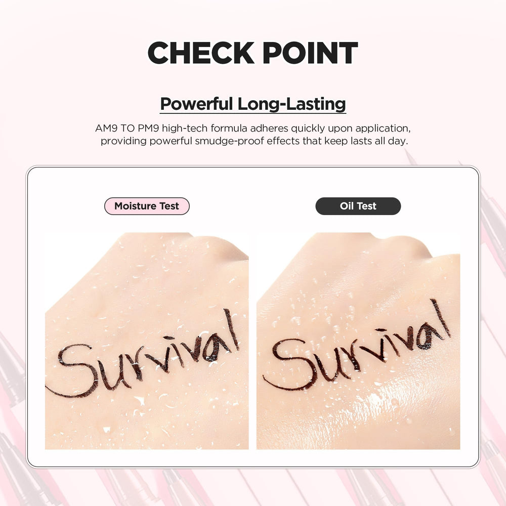 Lilybyred AM9 to PM9 fast-drying ink visible on skin for instant set