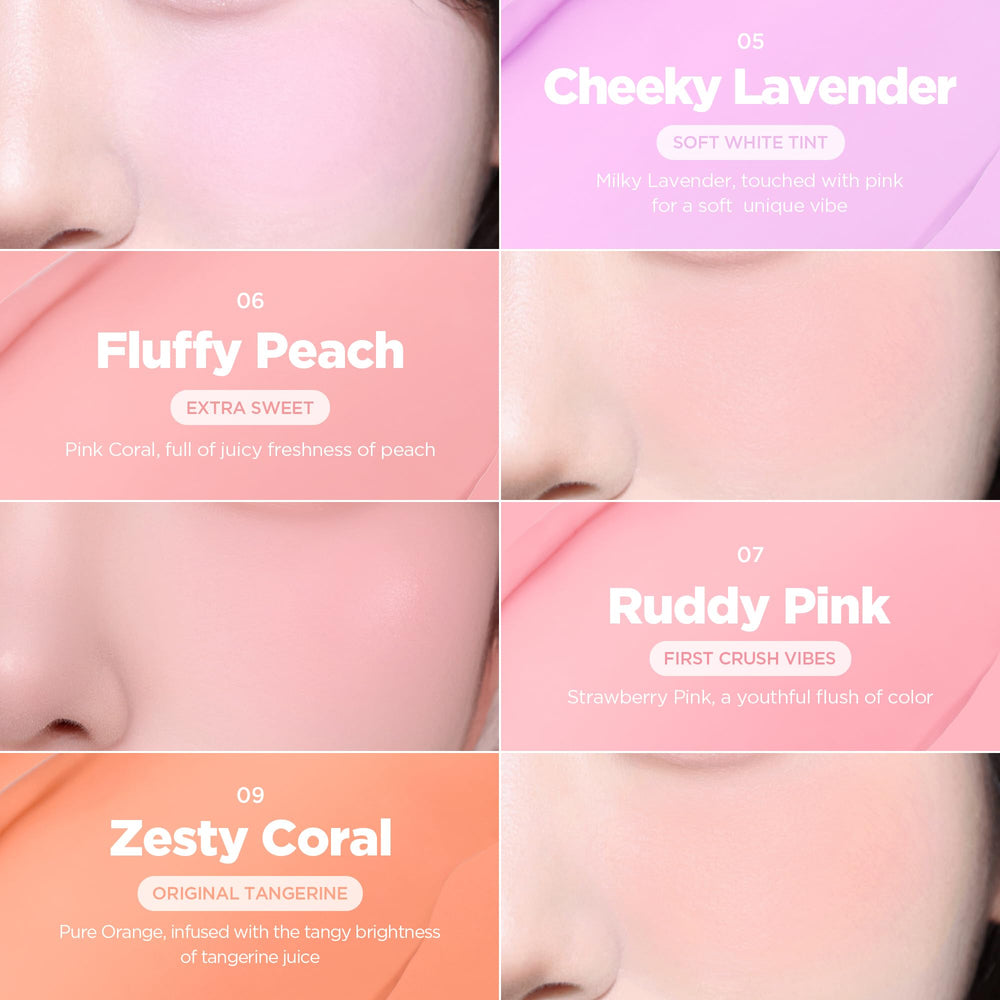 Lilybyred Luv Beam Cheek Balm shy-pink shade swatch for easy color pickup
