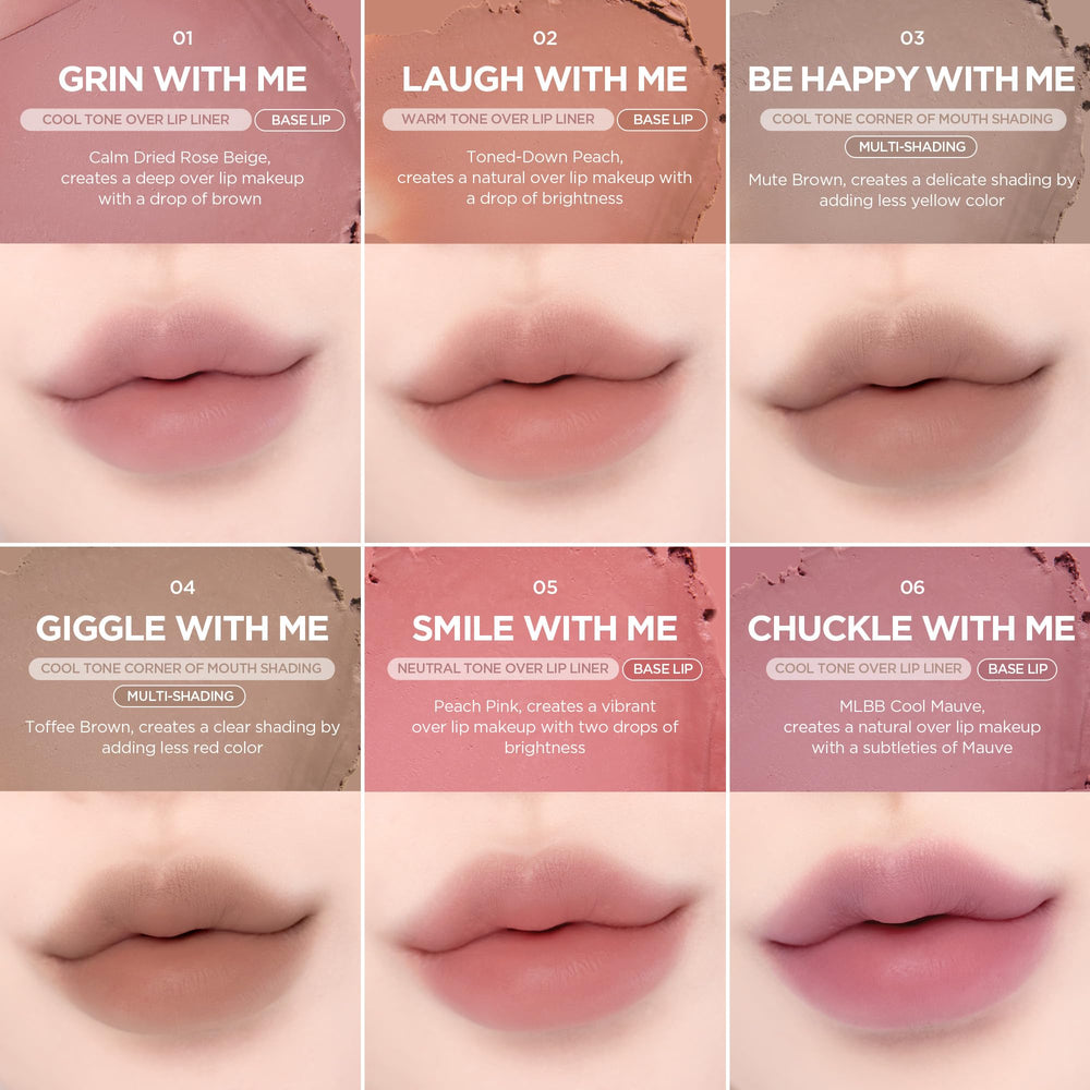 lilybyred Smiley Lip Blending Stick 3-in-1 use as base, liner, or shadow.
