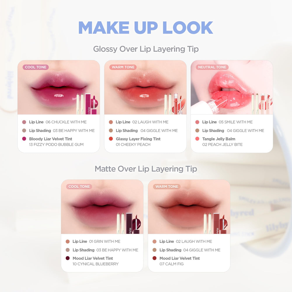 lilybyred Smiley Lip Blending Stick almond oil nourishes lips while you color.