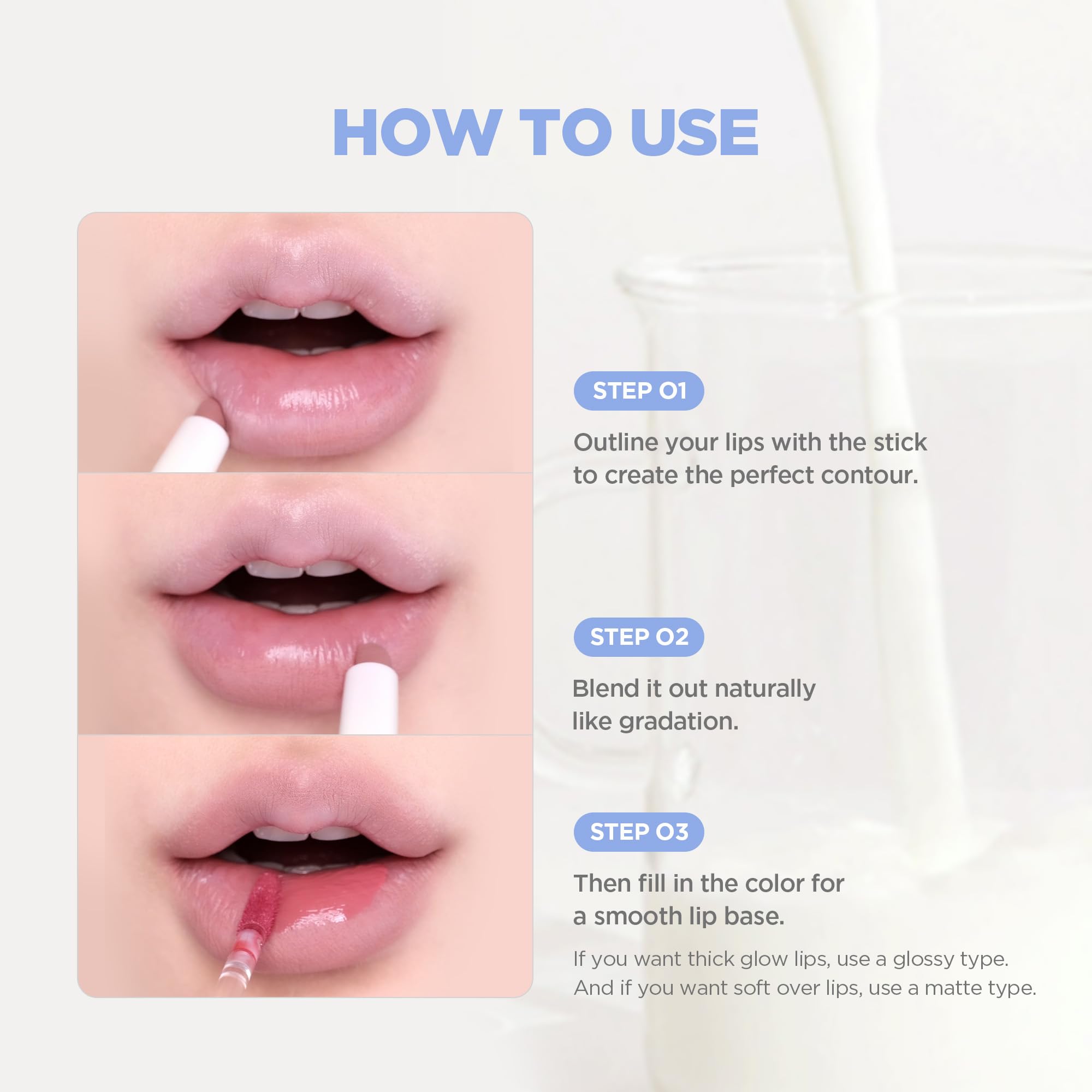 lilybyred Smiley Lip Blending Stick on-the-go application for quick lip definition.