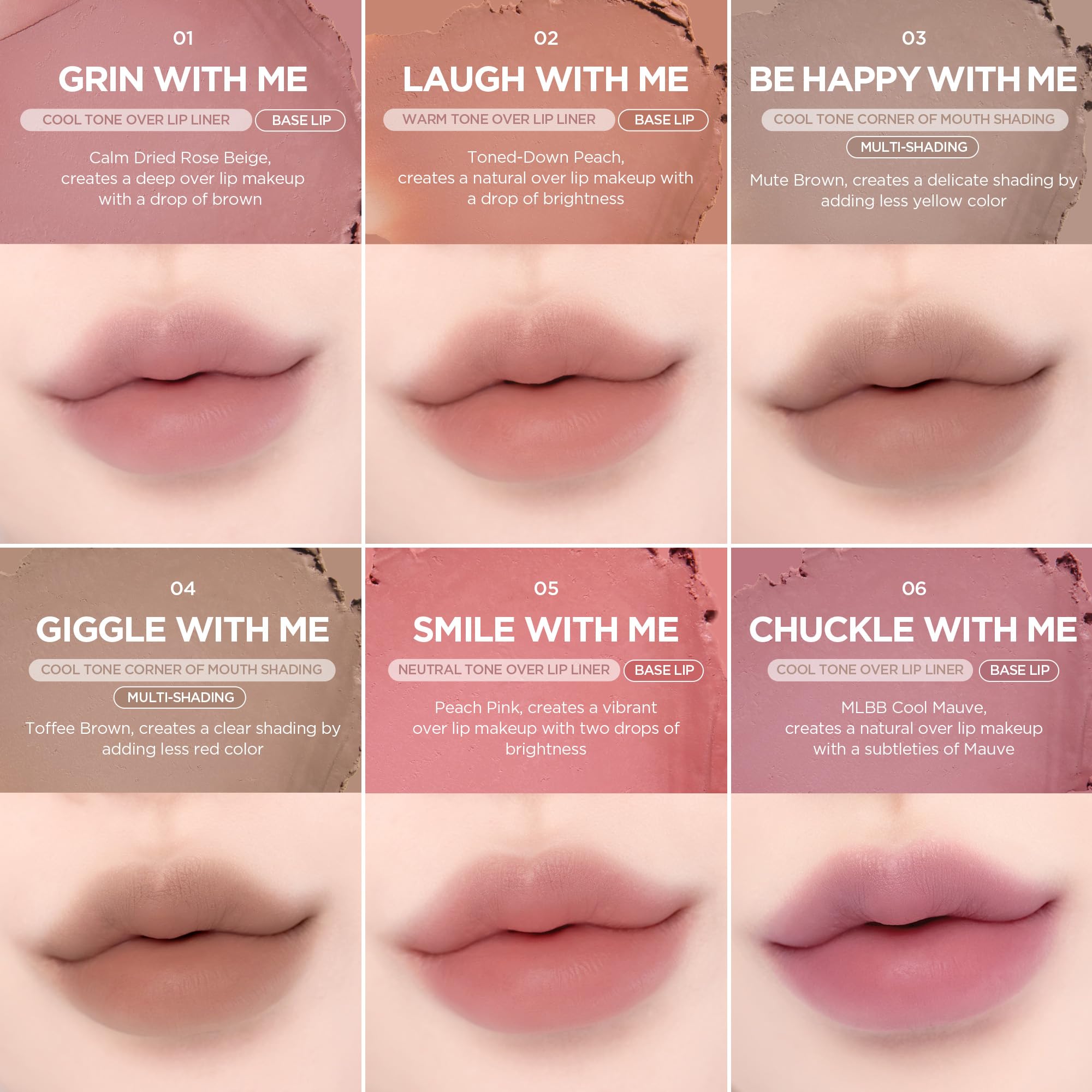 lilybyred Smiley Lip Blending Stick long-wear matte finish on lips through day
