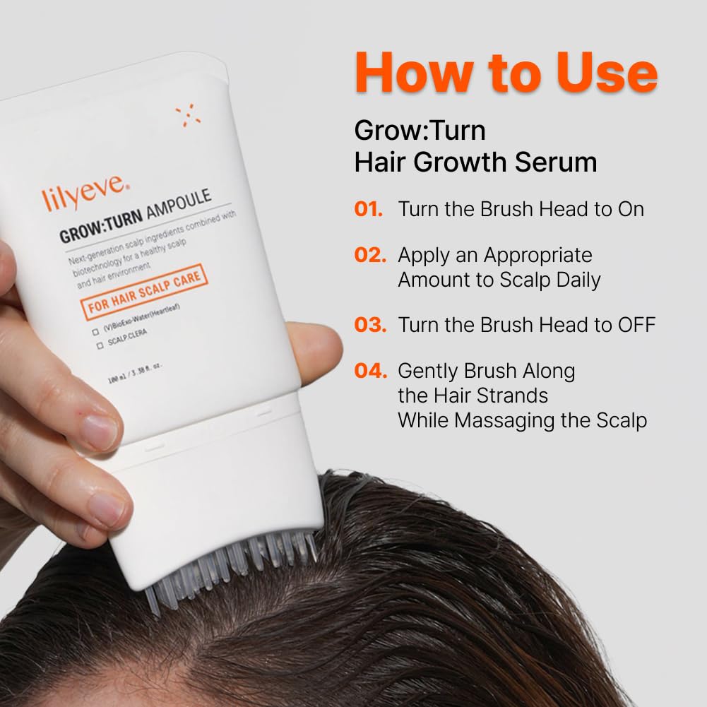 LilyEve GROWTURN scalp comfort close-up showing hydration and calmness