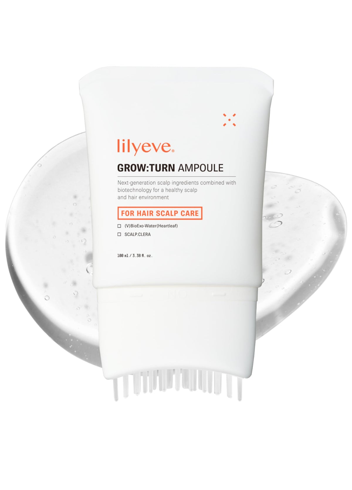 LilyEve GROWTURN serum bottle for precise scalp delivery and quick absorption
