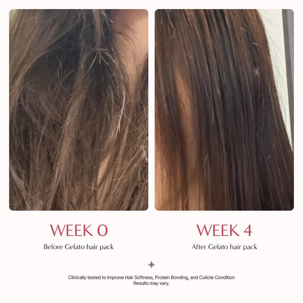 lilyeve REPAIRTURN Gelato Hair Pack Bouncy Berry application on damp hair for bounce.