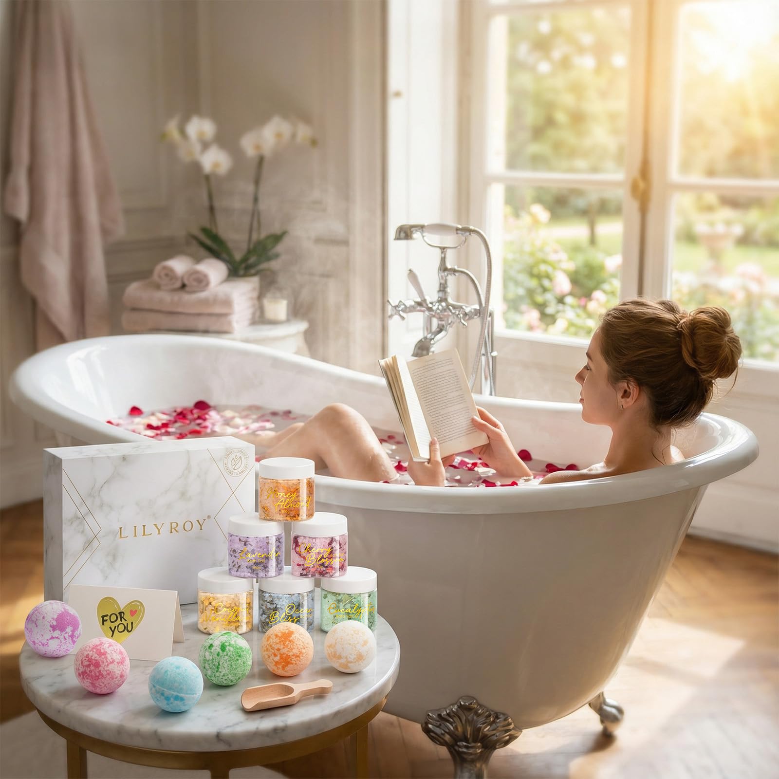 LILY ROY air-dried rose petals jasmine lavender—botanical fragrance for spa-at-home rituals.