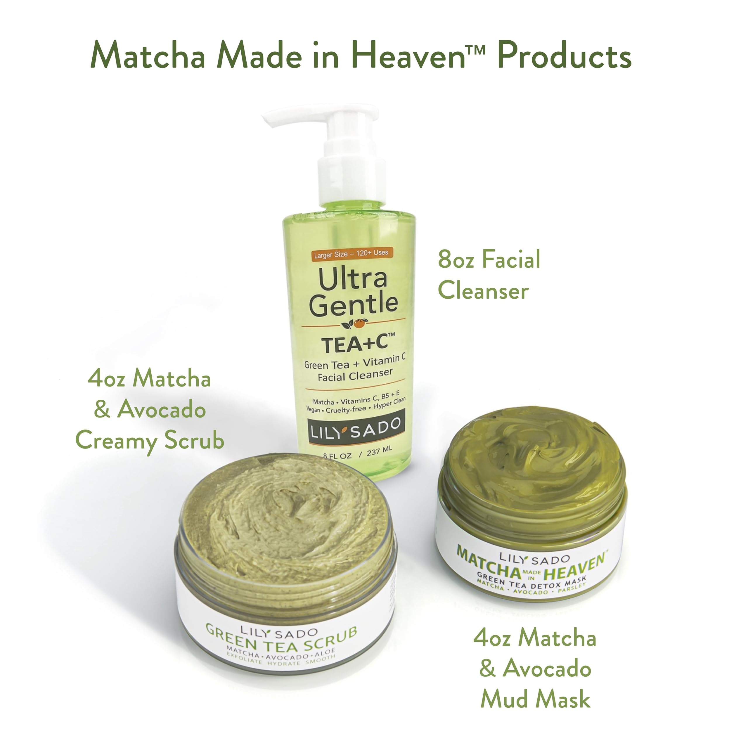 LILY SADO Matcha Made in Heaven close-up of exfoliation texture.