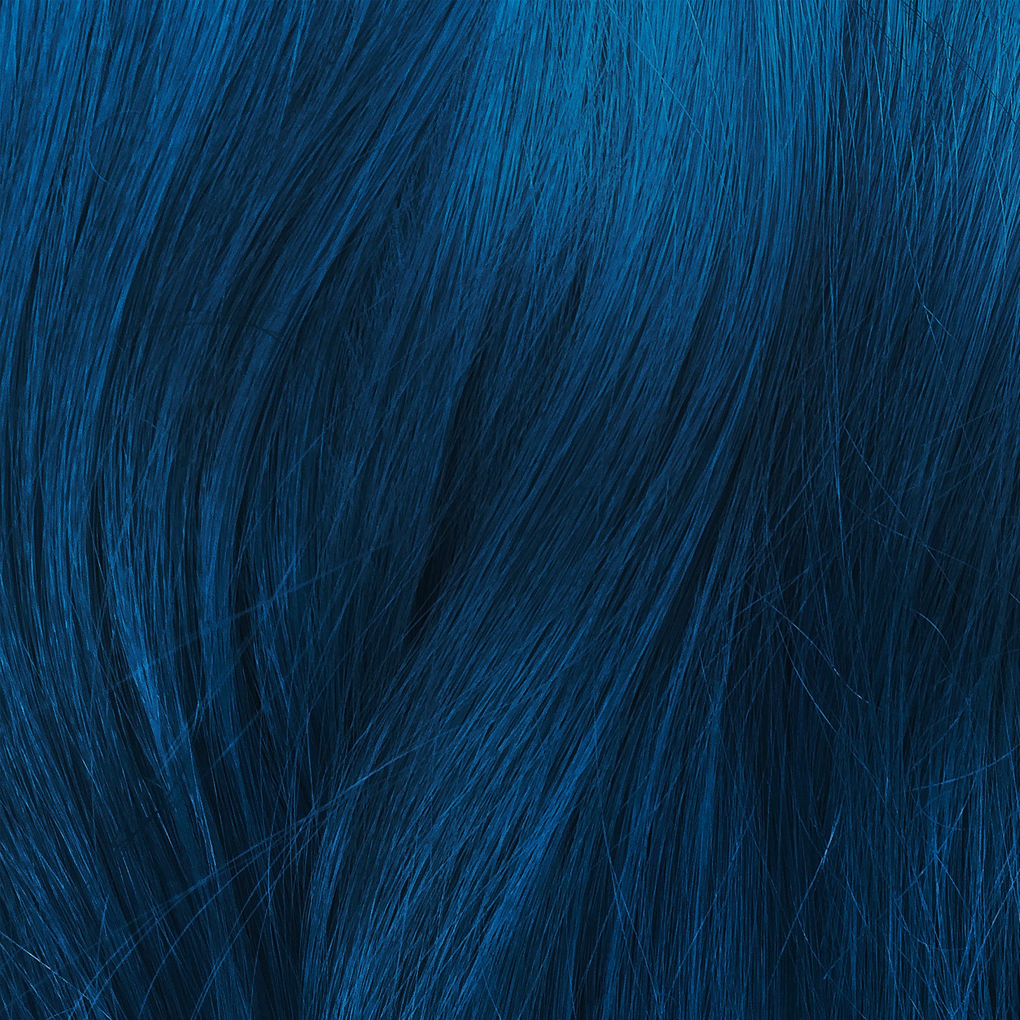 Lime Crime Blue Smoke full head application demonstrates vibrant coverage on light blonde