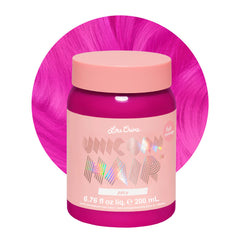 Lime Crime Juicy unicorn hair dye bottle front shows vibrant color payoff for bold looks.
