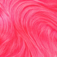 Lime Crime Unicorn Hair Dye Bubblegum Rose hair swatches show vibrant payoff on light hair