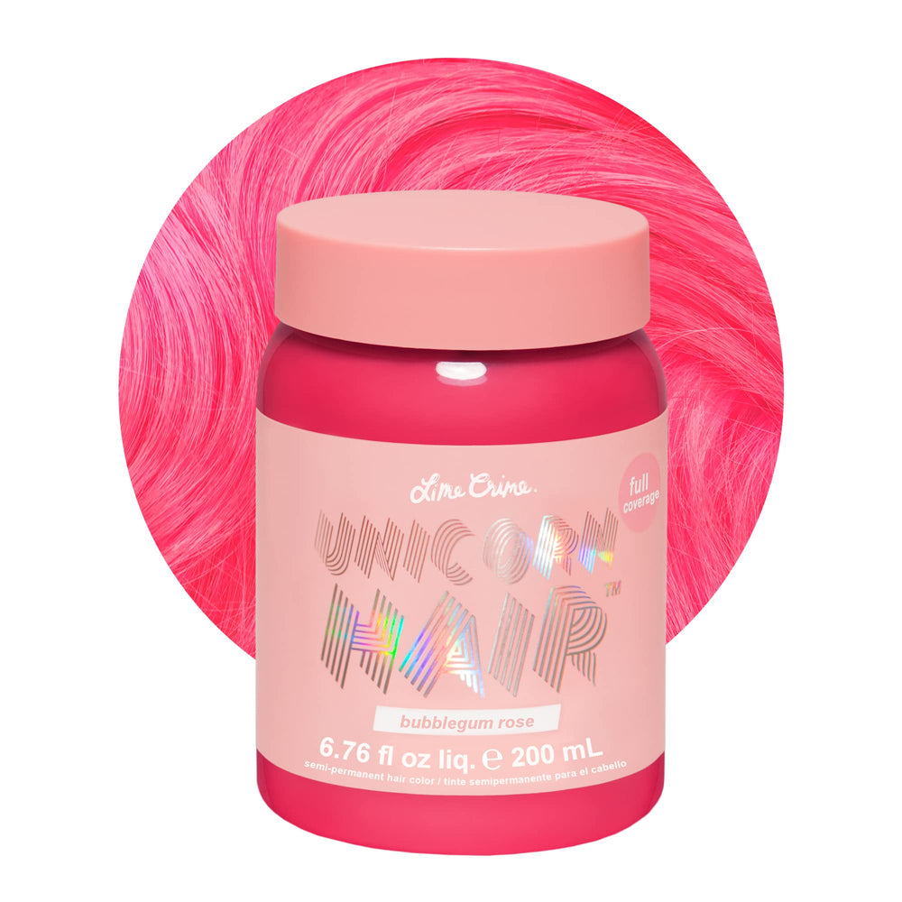 Lime Crime Unicorn Hair Dye Bubblegum Rose packaging for at-home color experimentation