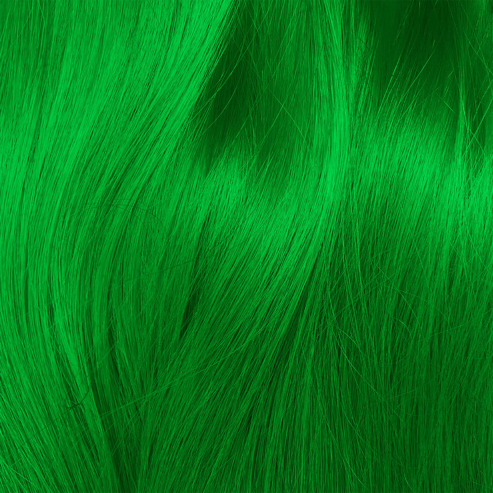 Lime Crime Unicorn Hair Dye Jello before-after shows dramatic yet temporary color change.