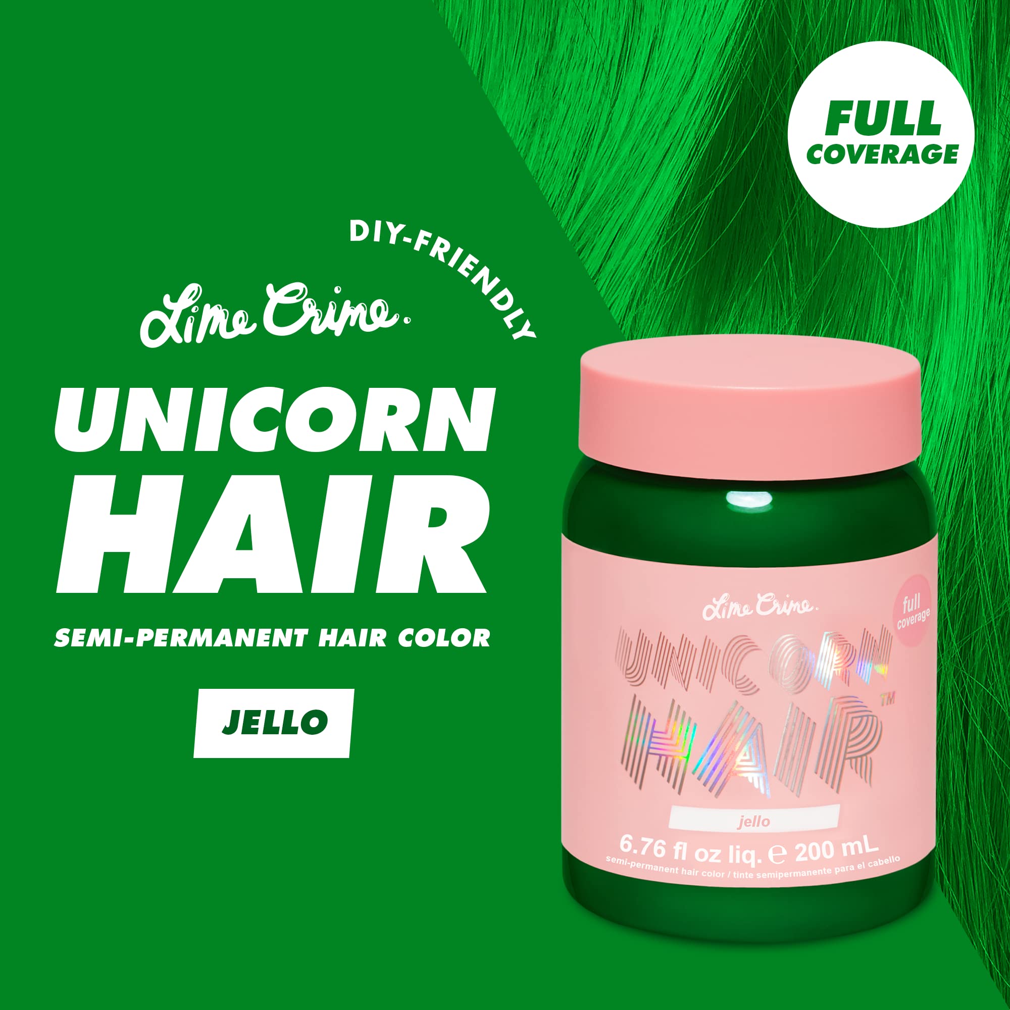 Lime Crime Unicorn Hair Dye Jello wand applicator — precise, easy application.