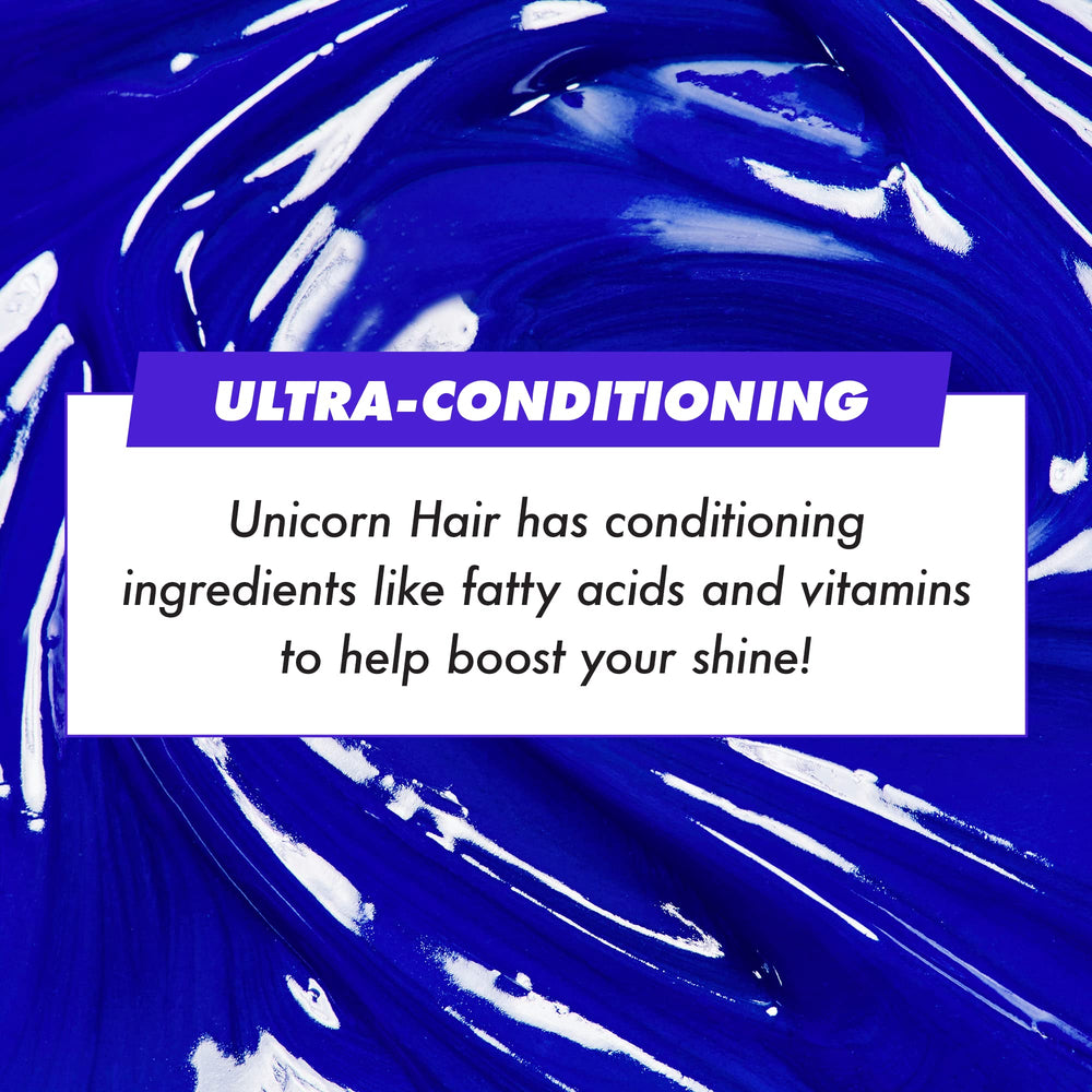 Lime Crime Unicorn Hair Dye Mystic conditioning formula adds shine and moisture.