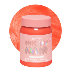 Lime Crime Neon Peach Unicorn Hair Dye packaging shows vibrant color readiness for at-home use