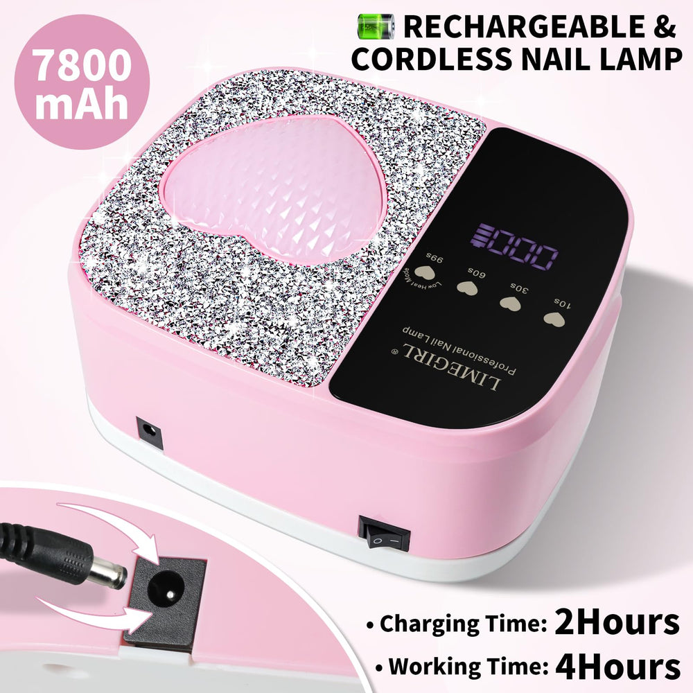 LimeGirl Nail Lamp side angle highlights compact profile with power.