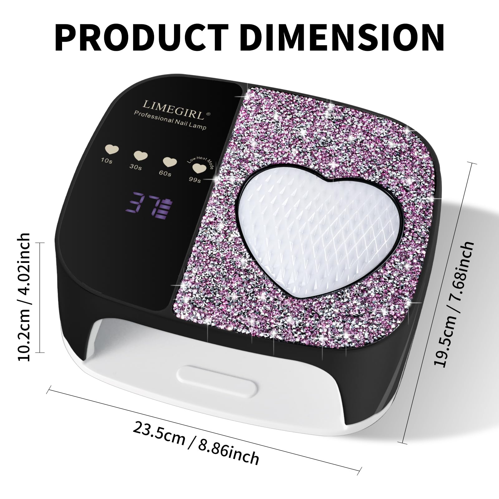 LimeGirl UV LED Nail Lamp with battery indicator and infrared sensor enabling hands-free use