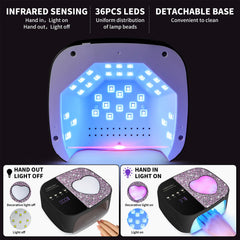 LimeGirl UV LED Nail Lamp on desk showing cordless operation for uninterrupted gel curing