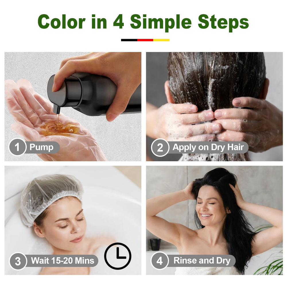 Limer Hair Dye Shampoo gray-coverage result shows refreshed, vibrant, salon-like hair.