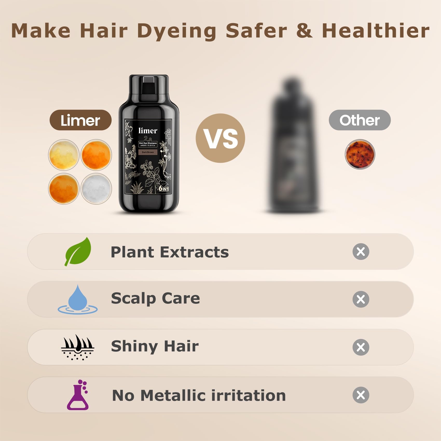 Limer Hair Dye Shampoo creates salon-like color at home.