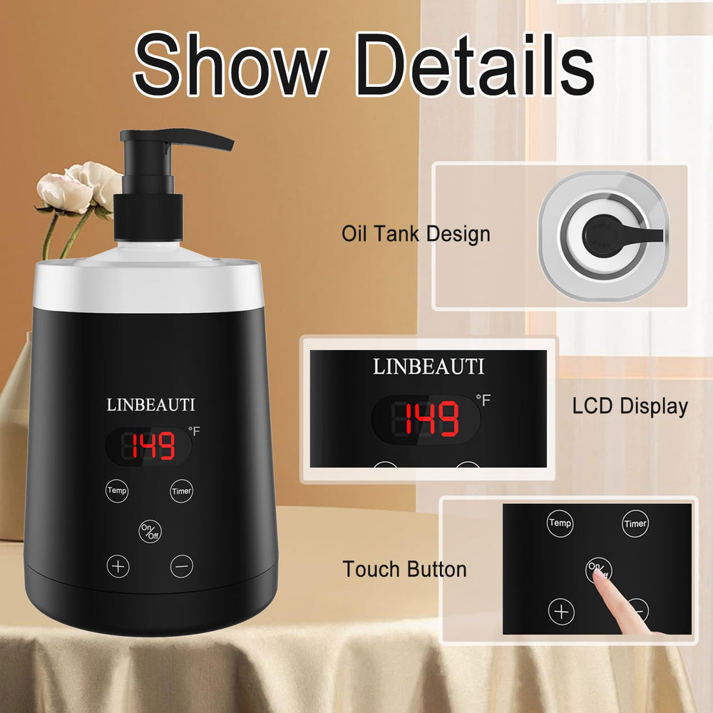 LINBEAUTI portable spa heater in use highlights compact, travel-friendly warmth.