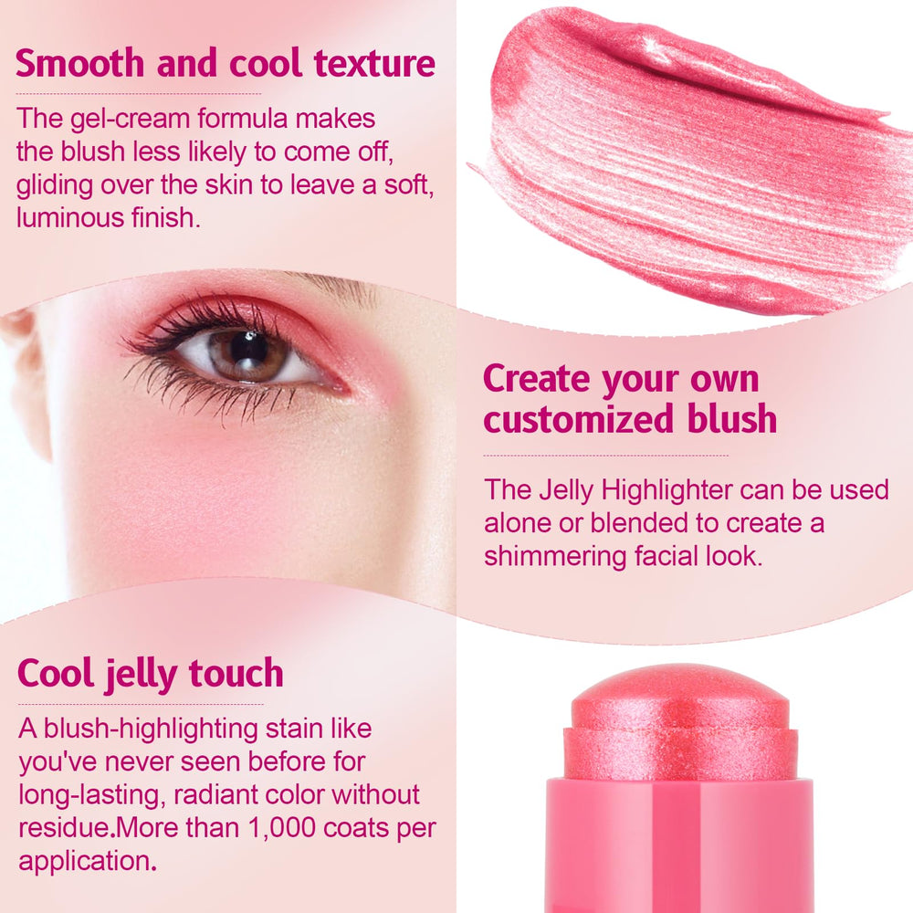 Lingyun 3in1 jelly color balm highlighter swatch highlights cheekbone glow