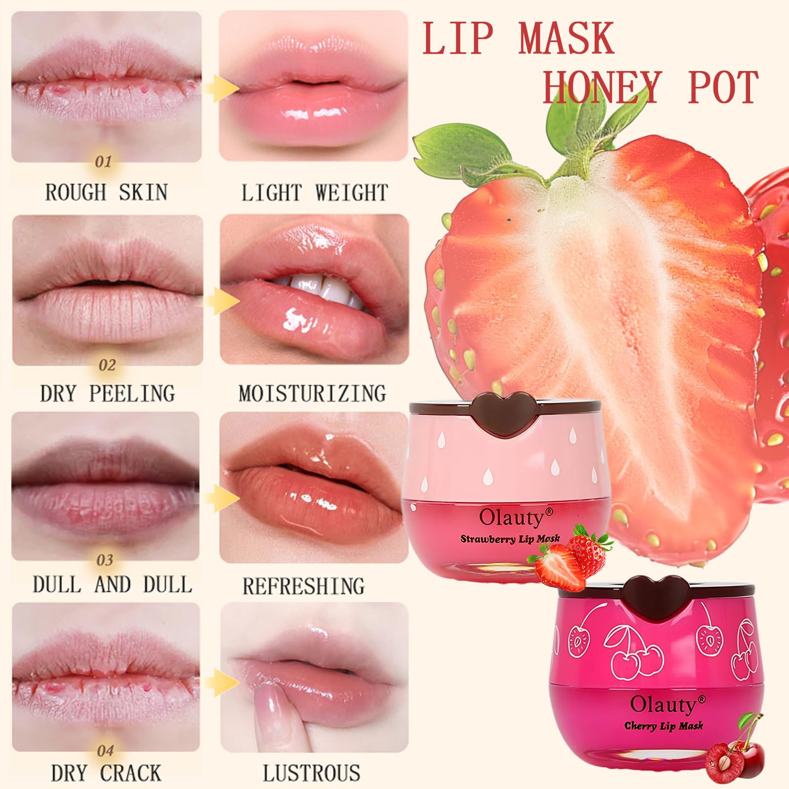 Lingyun honey lip mask pot view before lipstick for improved lip feel
