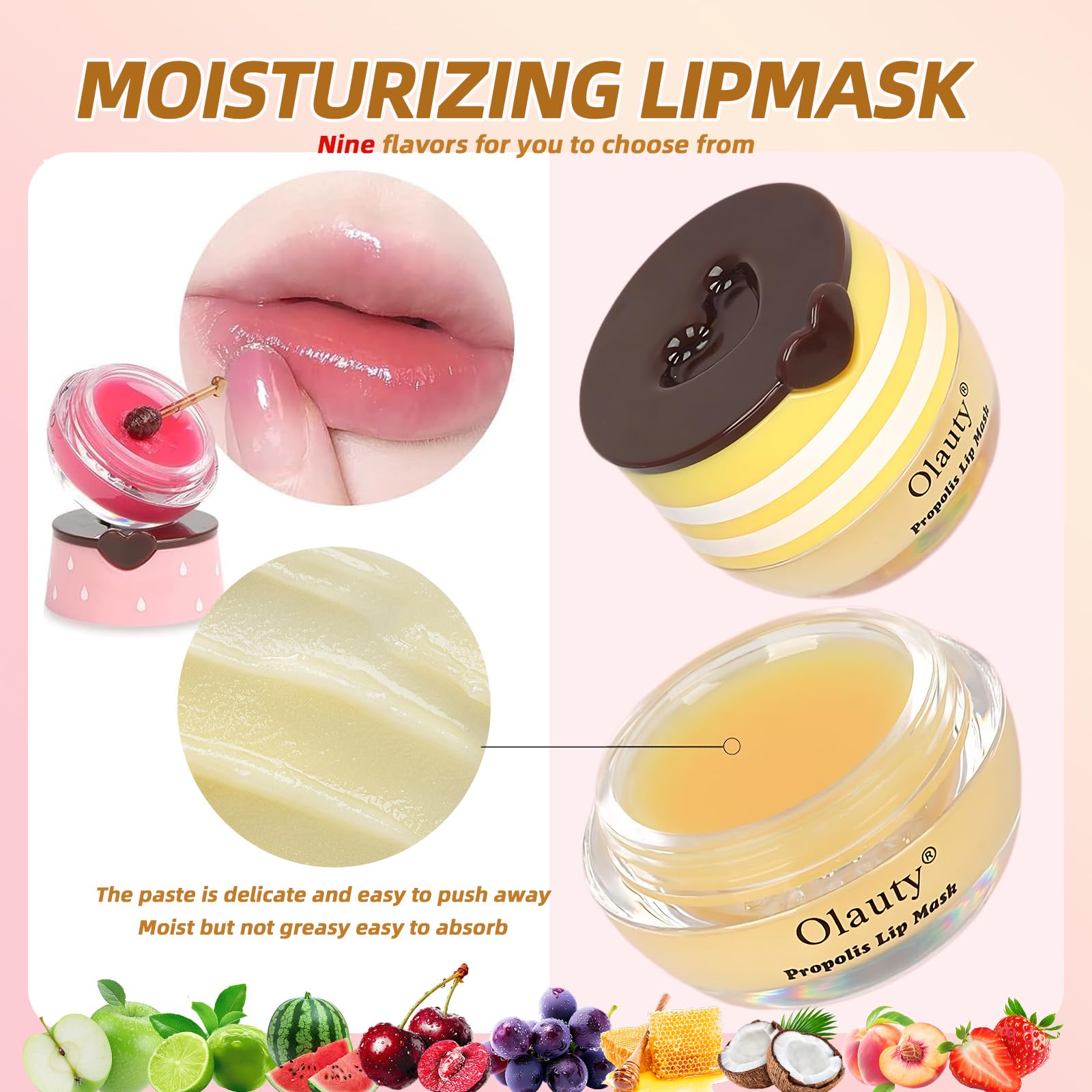 Lingyun sleeping lip mask texture image suggesting overnight repair and moisture lock