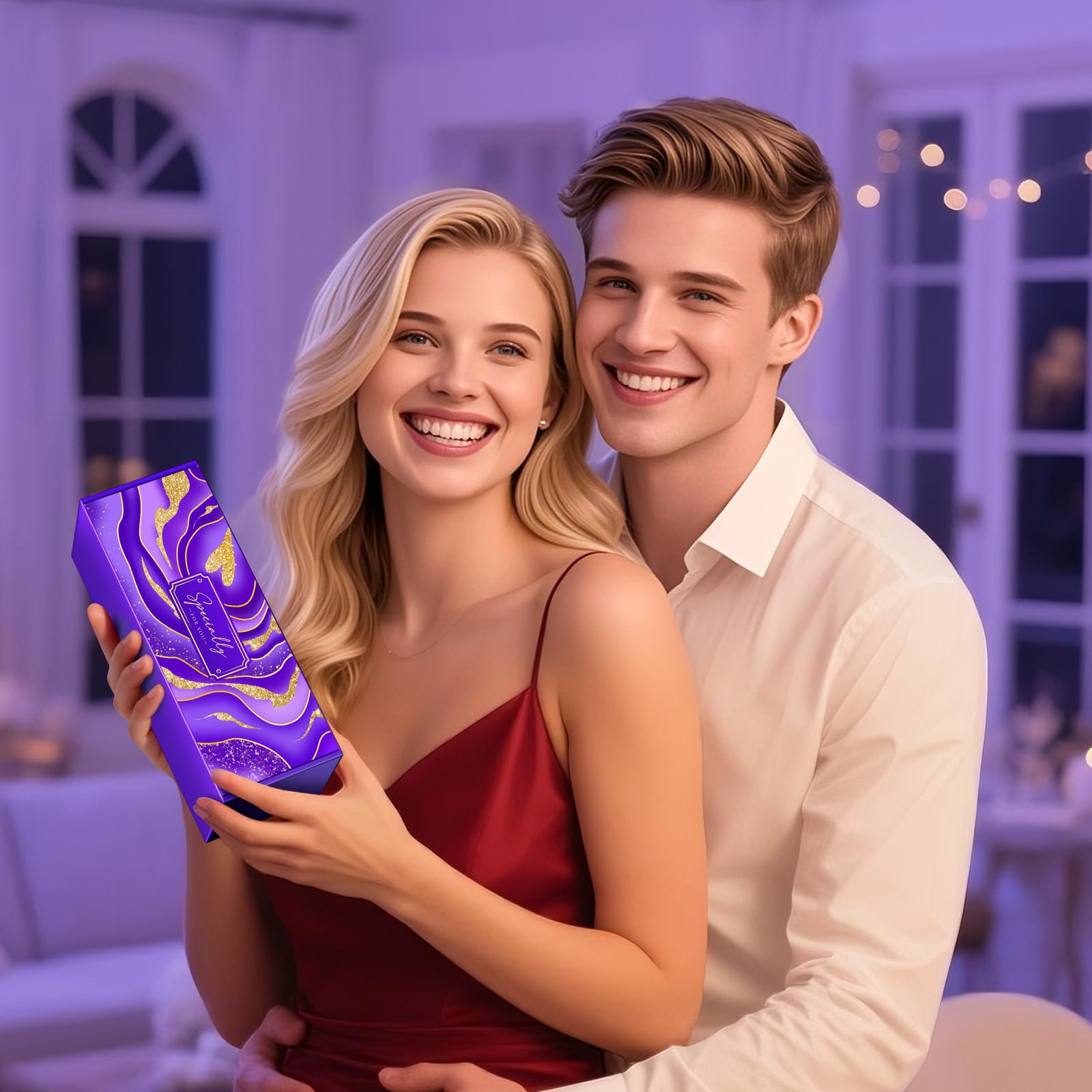 Linkax purple gift set scene showcasing a premium spa-like experience at home