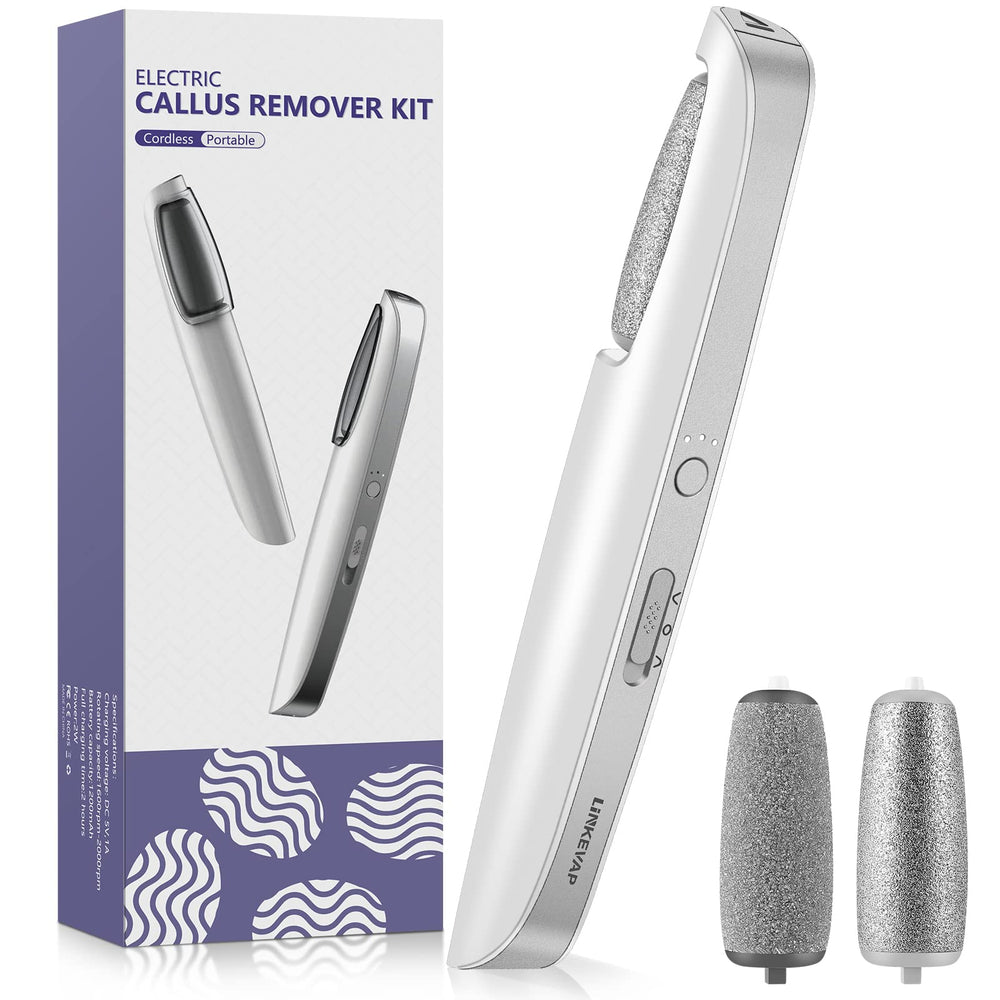 LINKEVAP electric callus remover handle shows ergonomic design for easy, pain-free pedicure sessions.