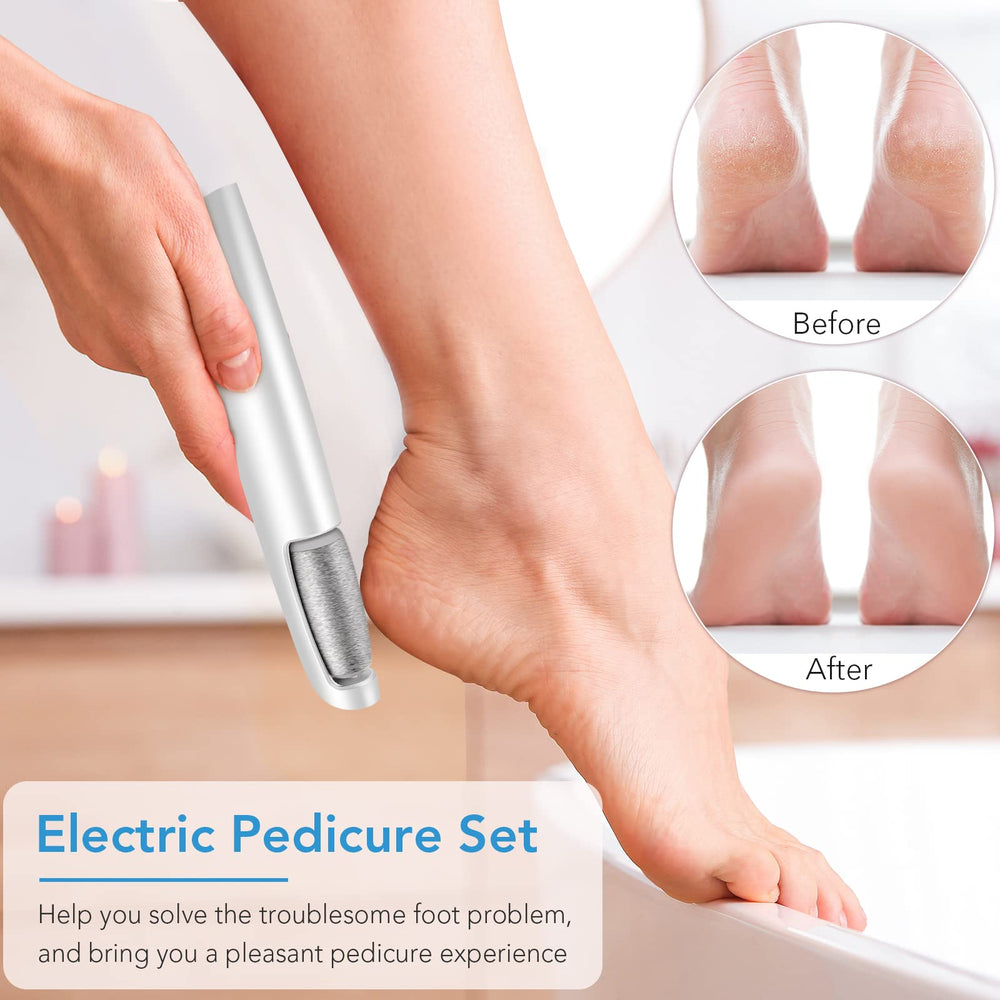LINKEVAP foot scrubber roller heads reveal fine and coarse textures for maintenance and stubborn skin.